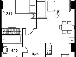 Продается 2-комнатная квартира ЖК Гринсайд, 5.1-5.5, 37.95  м², 7060000 рублей