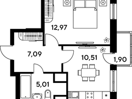 Продается 1-комнатная квартира ЖК Малина Парк, дом 4, 37.9  м², 5090000 рублей