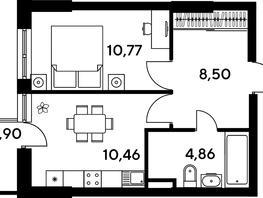 Продается 1-комнатная квартира ЖК Малина Парк, дом 4, 36.94  м², 6390000 рублей