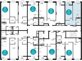 Продается 2-комнатная квартира ЖК 1799, литера 2.3, 44.31  м², 9850113 рублей