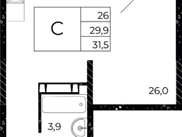 Продается Студия ЖК Флора, литера 3.1, 31.5  м², 3843000 рублей