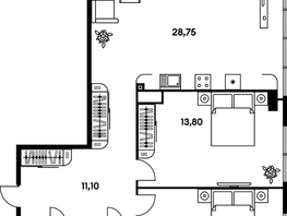 Продается 3-комнатная квартира ЖК Гринсайд, 5.1-5.5, 73.35  м², 10200000 рублей