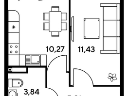 Продается 1-комнатная квартира ЖК Малина Парк, дом 1, 33.82  м², 7550000 рублей