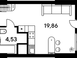 Продается Студия ЖК Малина Парк, дом 4, 26.18  м², 4390000 рублей