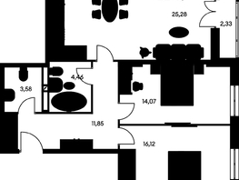 Продается 3-комнатная квартира ЖК Культура, дом 1, 79.12  м², 12550000 рублей