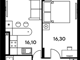 Продается 2-комнатная квартира ЖК Сезоны, 44.85  м², 6546000 рублей