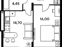 Продается 2-комнатная квартира ЖК Сезоны, 45.65  м², 6749000 рублей