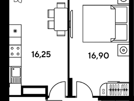 Продается 1-комнатная квартира ЖК Сезоны, 47.65  м², 7112950 рублей