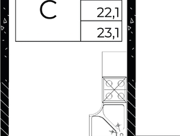 Продается Студия ЖК Флора, литера 2.1, 23.1  м², 3603600 рублей