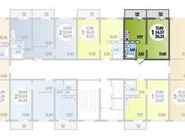 Продается 1-комнатная квартира ЖК Суворовский, литера 5, 38.23  м², 5052199 рублей