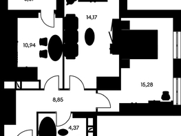 Продается 2-комнатная квартира ЖК Культура, дом 1, 58.44  м², 9670000 рублей