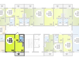 Продается 1-комнатная квартира ЖК Суворовский, литера 1, 36.4  м², 4506320 рублей