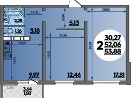 Продается 2-комнатная квартира ЖК Суворовский, литера 1, 53.88 м², 6669999 рублей