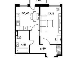 Продается 1-комнатная квартира ЖК Малина Парк, дом 1, 37.74  м², 5180000 рублей