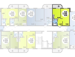 Продается 1-комнатная квартира ЖК Суворовский, литера 23, 37.39  м², 4210114 рублей