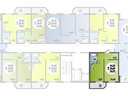 Продается 1-комнатная квартира ЖК Суворовский, литера 23, 36.92  м², 3954132 рублей