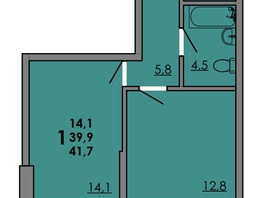 Продается 1-комнатная квартира ЖК Gray (Грэй), кв-л 11-3, 41.7  м², 5608650 рублей