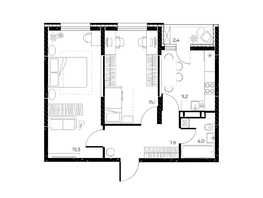 Продается 2-комнатная квартира ЖК Панорама на Театральном, литера 1, 56.6  м², 8116440 рублей
