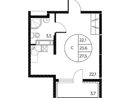 Продается Студия ЖК Панорама на Театральном, литера 1, 27.5 м², 5700000 рублей