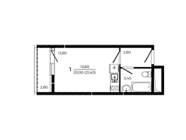 Продается Студия ЖК ПРИТЯЖЕНИЕ, литер 3, 21.4 м², 3445400 рублей