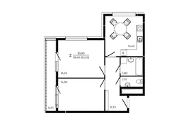 Продается 2-комнатная квартира ЖК ПРИТЯЖЕНИЕ, литер 3, 62.55  м², 8006400 рублей