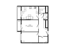 Продается 2-комнатная квартира ЖК ПРИТЯЖЕНИЕ, литер 3, 72.55  м², 9141300 рублей
