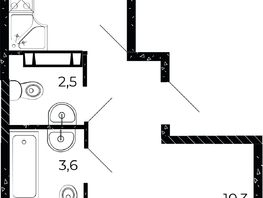Продается 3-комнатная квартира ЖК Флора, литера 2.1, 64.3 м², 9580700 рублей