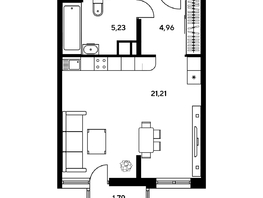 Продается Студия ЖК Гринсайд, 5.1-5.5, 32.78 м², 5230000 рублей