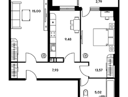 Продается 2-комнатная квартира ЖК Гринсайд, 5.1-5.5, 52.94 м², 8440000 рублей
