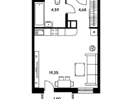 Продается Студия ЖК Гринсайд, 5.1-5.5, 30.28 м², 5250000 рублей