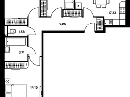 Продается 3-комнатная квартира ЖК Гринсайд, 5.1-5.5, 71.61 м², 8660000 рублей
