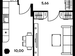 Продается 1-комнатная квартира ЖК Гринсайд, 5.1-5.5, 37.23 м², 4980000 рублей