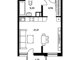 Продается 2-комнатная квартира ЖК Гринсайд, 5.1-5.5, 44.53 м², 6560000 рублей