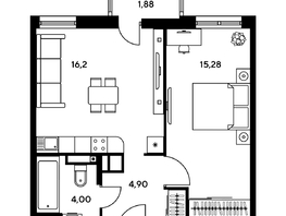 Продается 1-комнатная квартира ЖК Гринсайд, 5.1-5.5, 37.14 м², 4960000 рублей