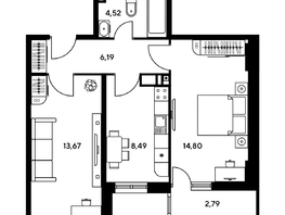 Продается 2-комнатная квартира ЖК Гринсайд, 5.1-5.5, 53.6 м², 6810000 рублей
