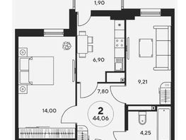 Продается 2-комнатная квартира Нансена ул, 44 м², 5800000 рублей
