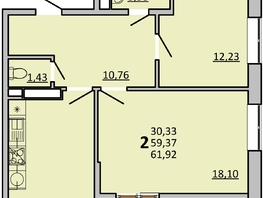 Продается 2-комнатная квартира ЖК Frame (Фрейм), 11В, 61.65 м², 9987300 рублей