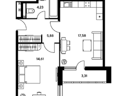 Продается 2-комнатная квартира ЖК Гринсайд, 4.1-4.3, 45 м², 7530000 рублей
