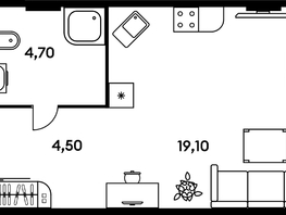 Продается 1-комнатная квартира ЖК Гринсайд, 5.1-5.5, 28.5 м², 5880000 рублей