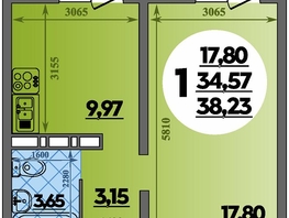 Продается 1-комнатная квартира ЖК Суворовский, литера 6, 38.23 м², 5321616 рублей