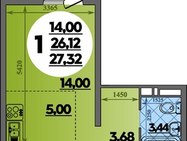 Продается Студия ЖК Суворовский, литера 6, 27.32 м², 4065216 рублей