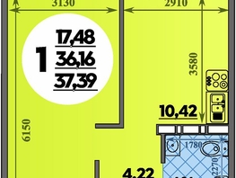 Продается 1-комнатная квартира ЖК Суворовский, литера 7, 37.39 м², 4714879 рублей