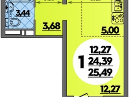 Продается Студия ЖК Суворовский, литера 6, 25.49 м², 3326445 рублей