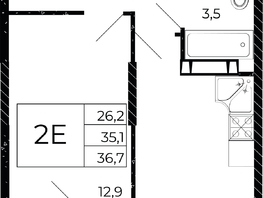 Продается 1-комнатная квартира ЖК Флора, литера 3.1, 36.7 м², 6018800 рублей