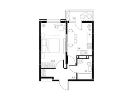 Продается 1-комнатная квартира ЖК Панорама на Театральном, литера 1, 35.9 м², 5923500 рублей