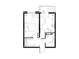 Продается 1-комнатная квартира ЖК Панорама на Театральном, литера 1, 36.2 м², 6030927 рублей