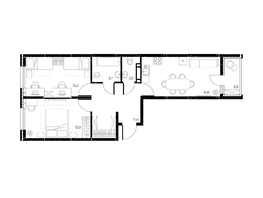 Продается 3-комнатная квартира ЖК Панорама на Театральном, литера 1, 60.6 м², 8181000 рублей