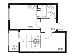 Продается 1-комнатная квартира ЖК Звезда Столицы 2, 41.21 м², 8200790 рублей
