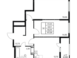 Продается 2-комнатная квартира ЖК Звезда Столицы 2, 67.28 м², 10697520 рублей