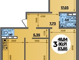 Продается 3-комнатная квартира ЖК Суворовский, литера 7, 83.85 м², 8551770 рублей